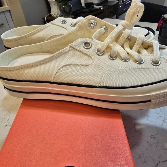 Converse Chuck 70 Mule Beige White Mens Slip On Casual Shoes 172592C SIZE 12 - Picture 1 of 12
